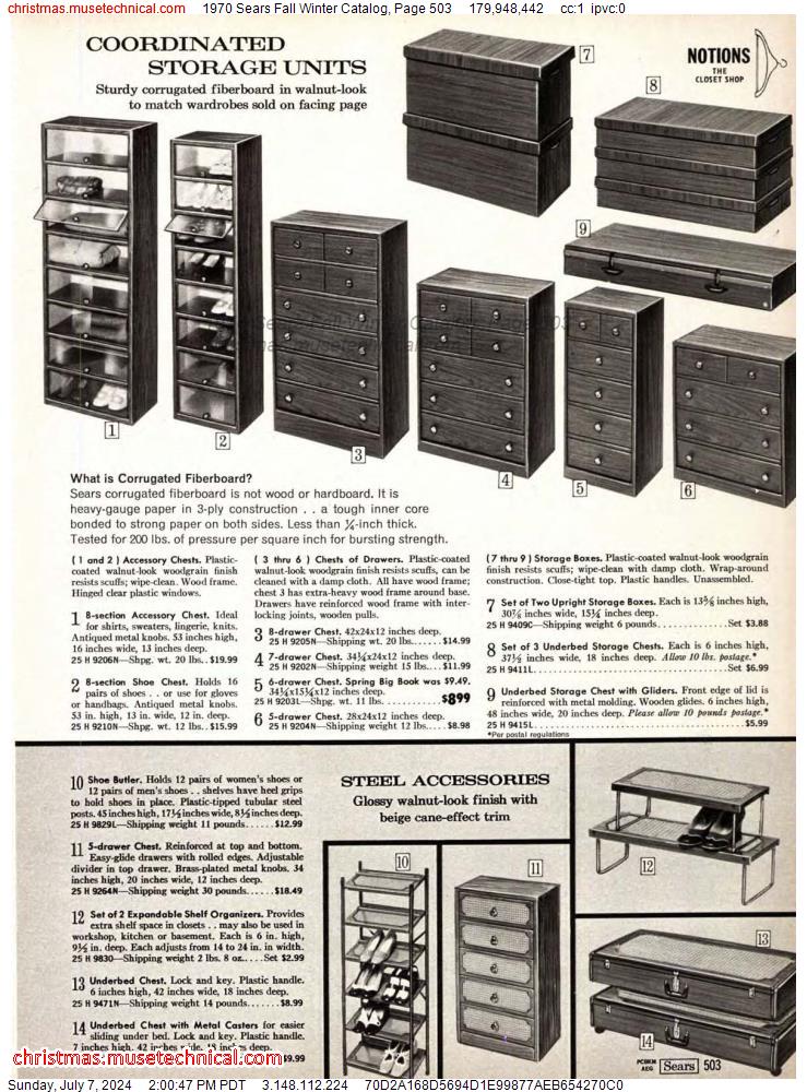 1970 Sears Fall Winter Catalog, Page 503