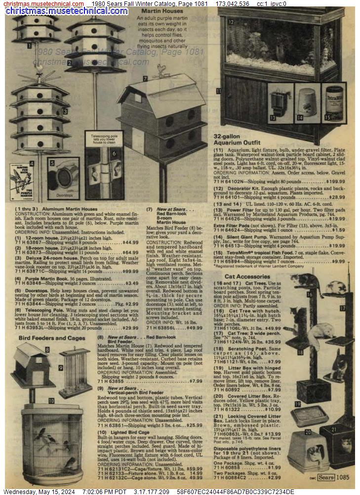 1980 Sears Fall Winter Catalog, Page 1081