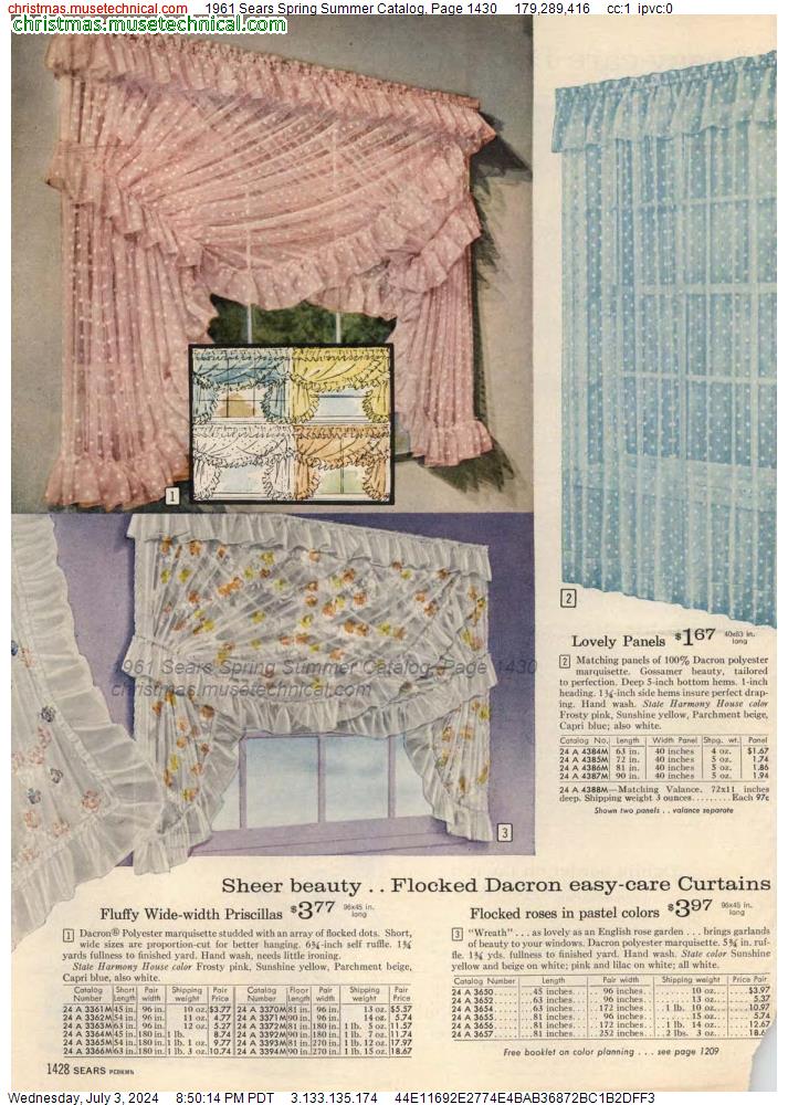 1961 Sears Spring Summer Catalog, Page 1430