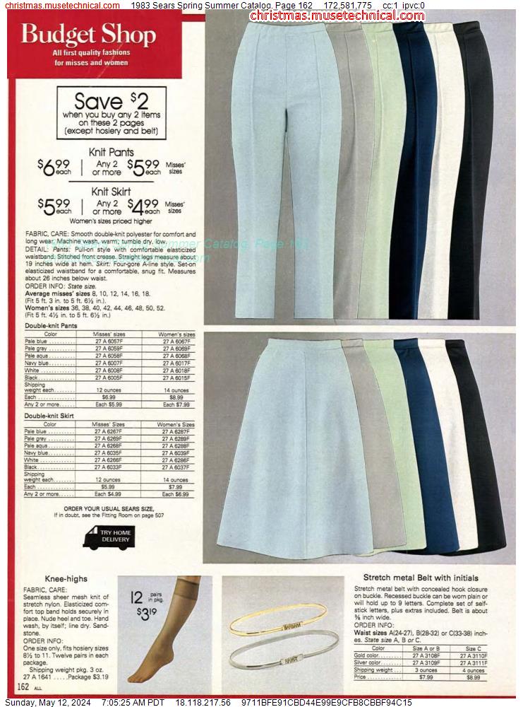 1983 Sears Spring Summer Catalog, Page 162