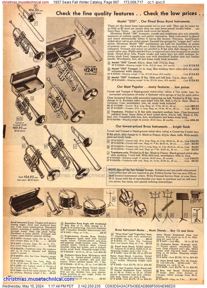 1957 Sears Fall Winter Catalog, Page 997