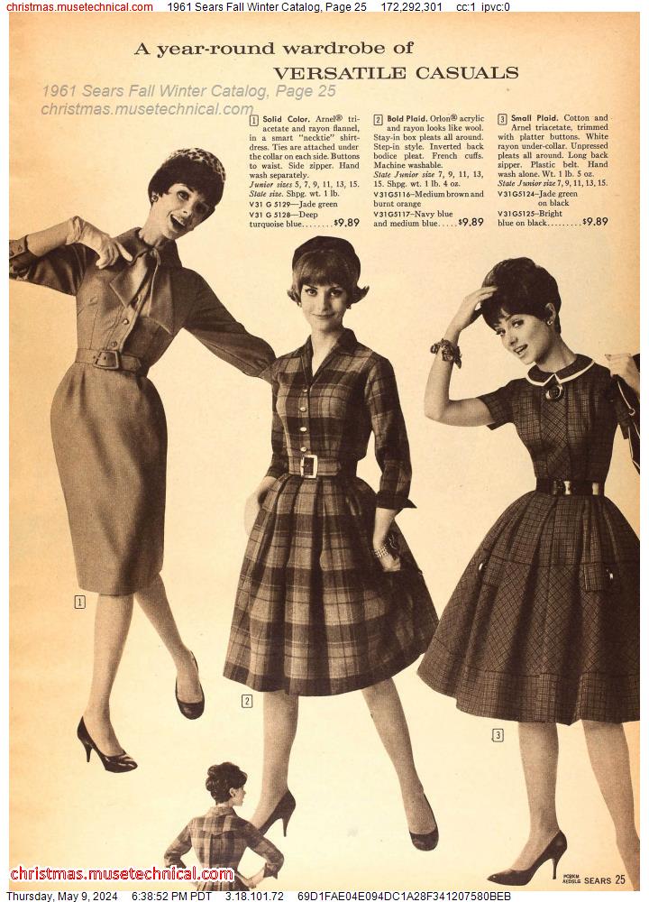 1961 Sears Fall Winter Catalog, Page 25