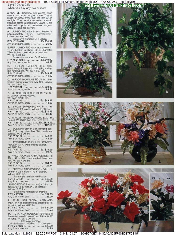 1992 Sears Fall Winter Catalog, Page 865
