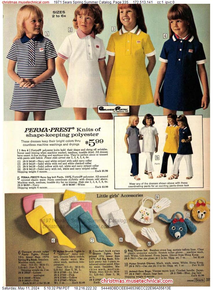 1971 Sears Spring Summer Catalog, Page 335