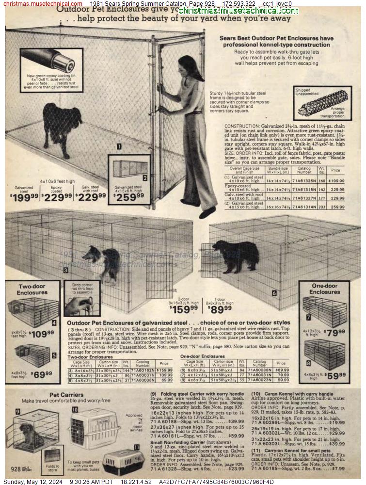 1981 Sears Spring Summer Catalog, Page 928