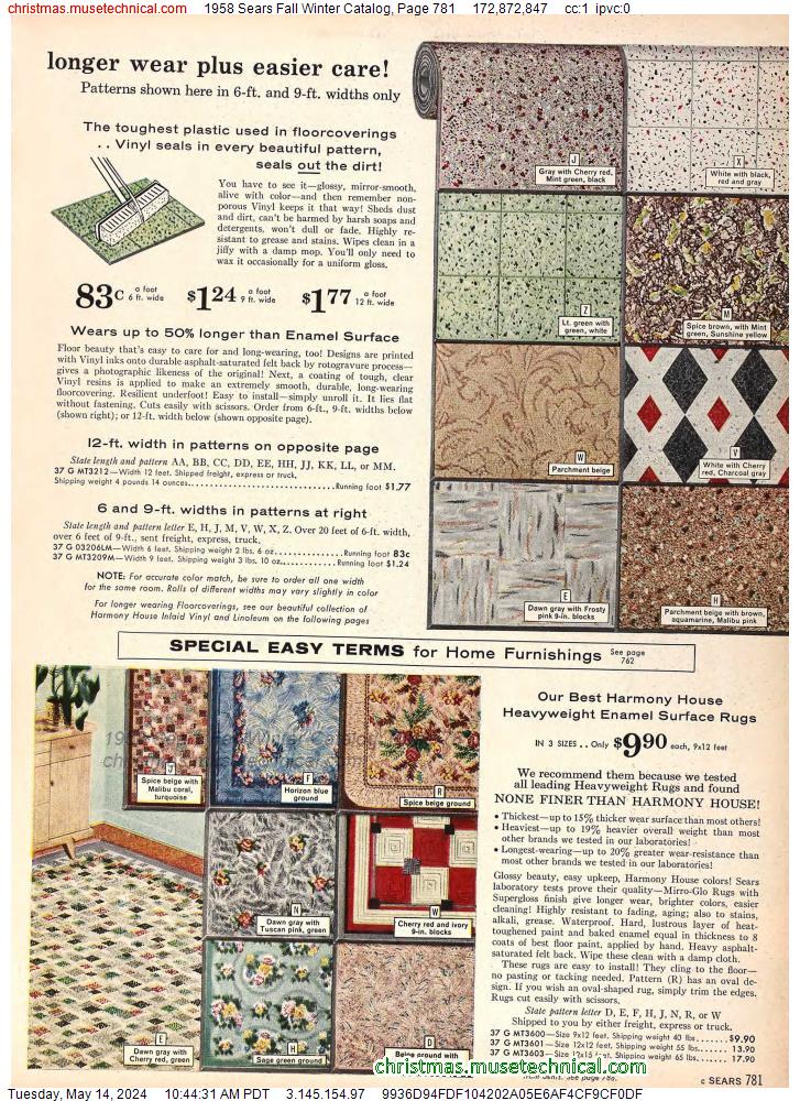 1958 Sears Fall Winter Catalog, Page 781