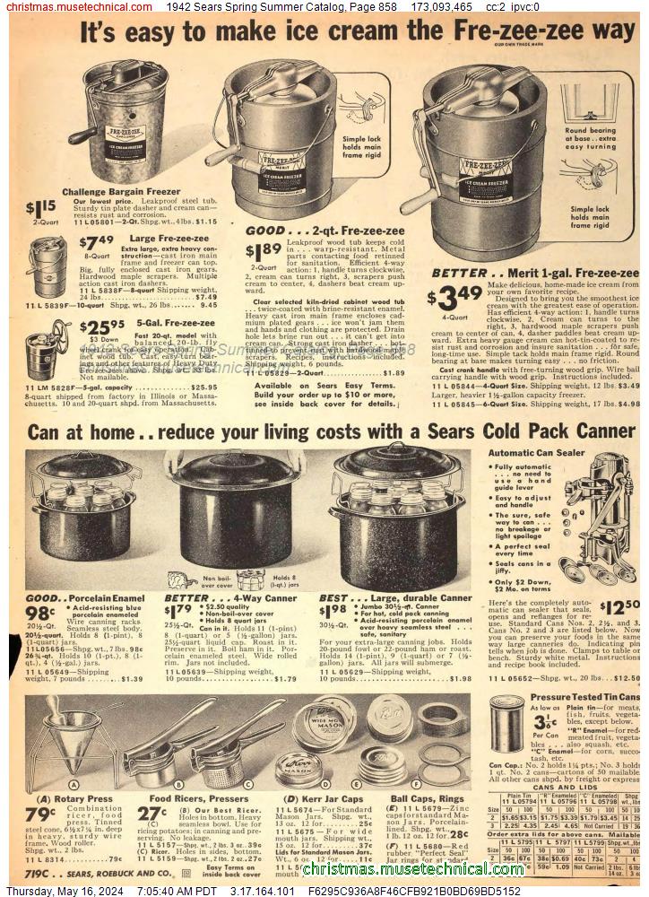 1942 Sears Spring Summer Catalog, Page 858