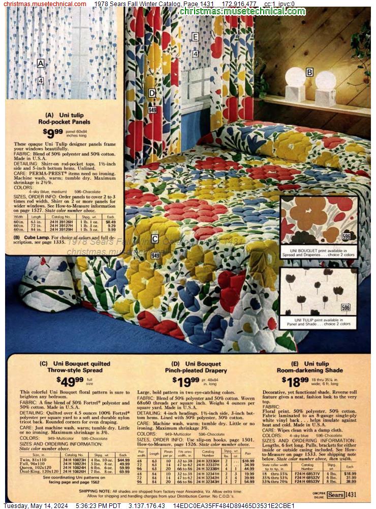 1978 Sears Fall Winter Catalog, Page 1431