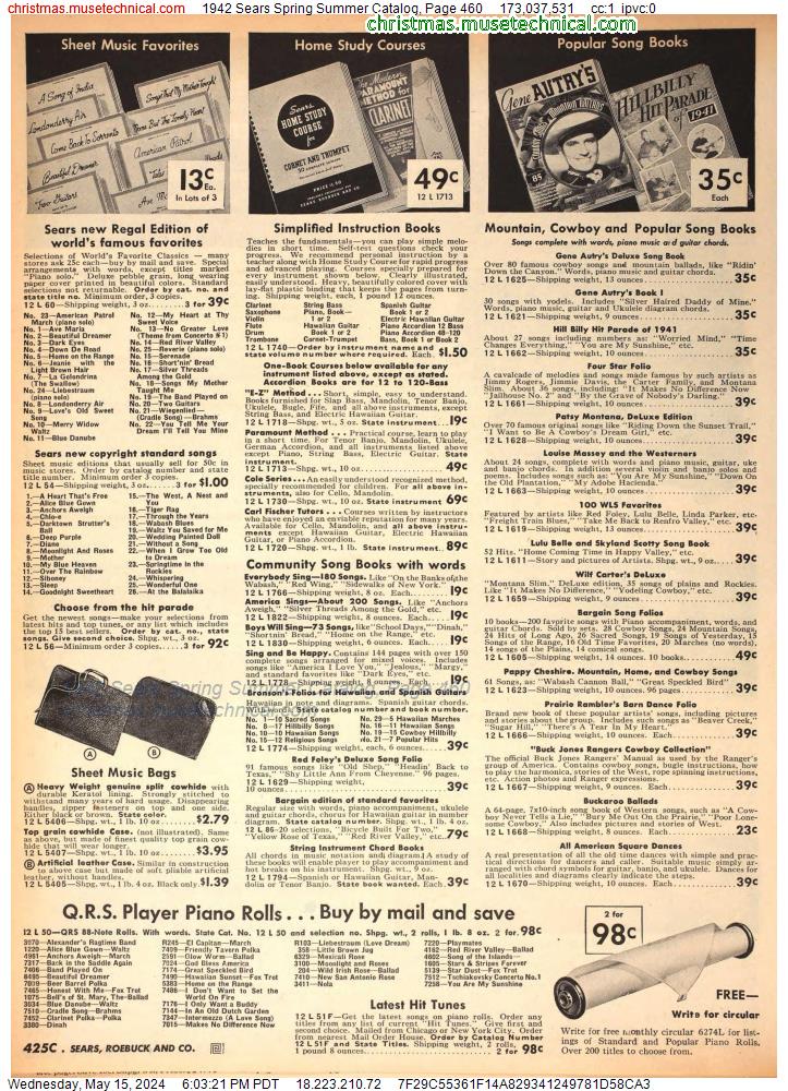 1942 Sears Spring Summer Catalog, Page 460