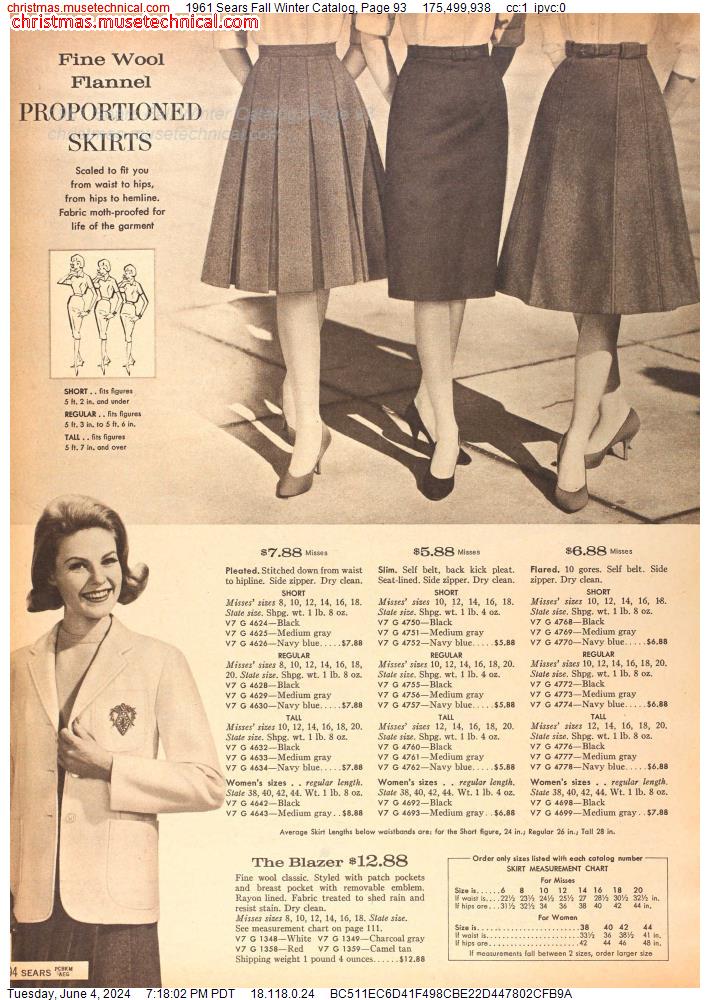 1961 Sears Fall Winter Catalog, Page 93