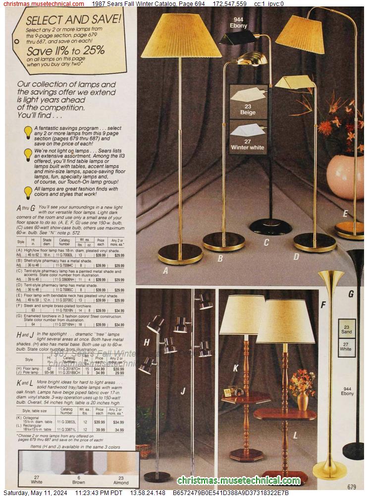 1987 Sears Fall Winter Catalog, Page 694