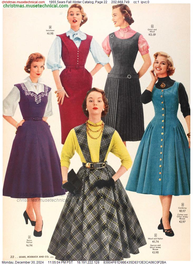 1955 Sears Fall Winter Catalog, Page 22