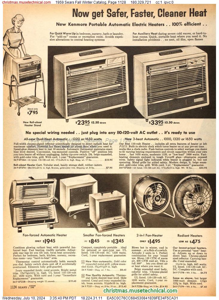 1959 Sears Fall Winter Catalog, Page 1128