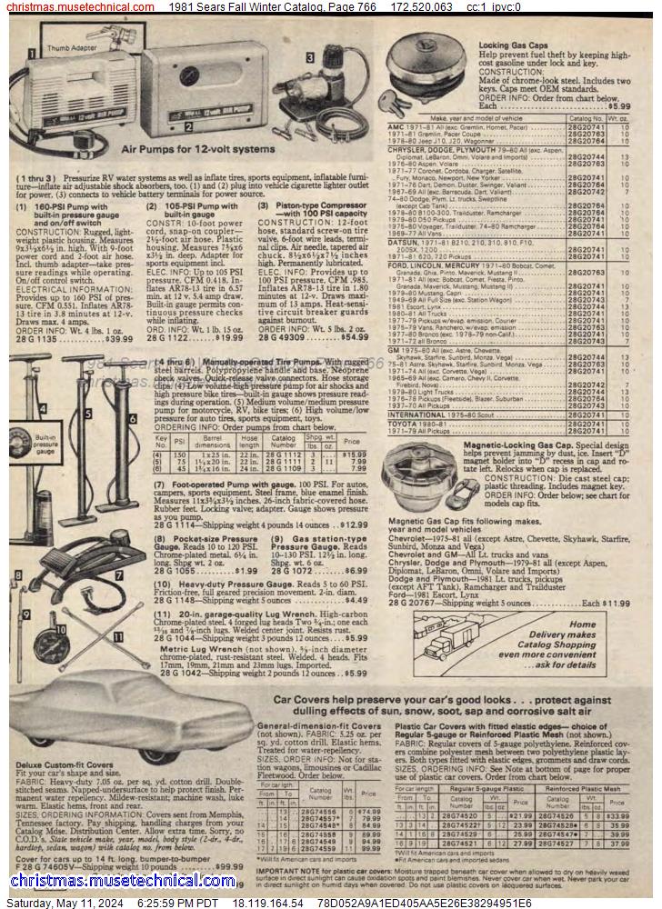 1981 Sears Fall Winter Catalog, Page 766