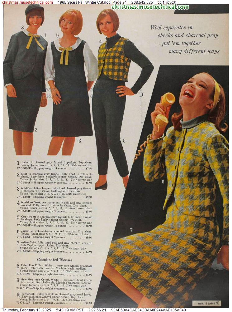 1965 Sears Fall Winter Catalog, Page 91