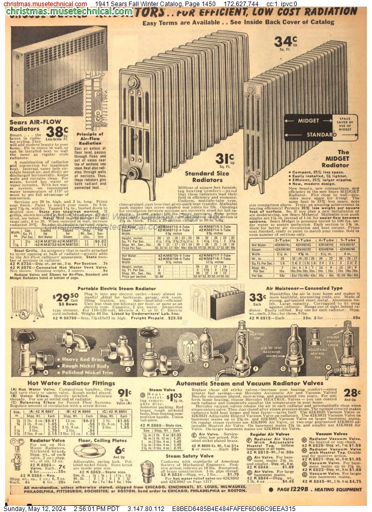 1941 Sears Fall Winter Catalog, Page 1450