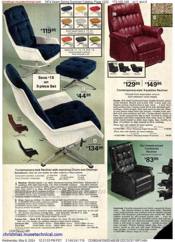 1974 Sears Spring Summer Catalog, Page 1222