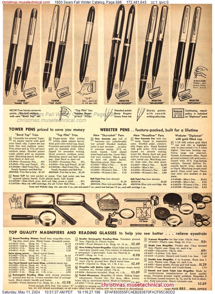 1950 Sears Fall Winter Catalog, Page 886
