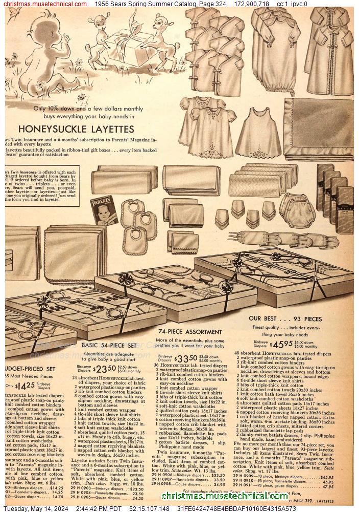 1956 Sears Spring Summer Catalog, Page 324
