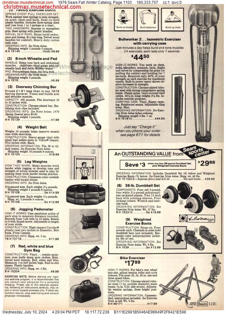 1976 Sears Fall Winter Catalog, Page 1103