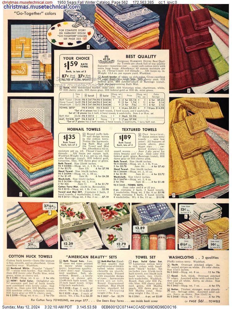 1950 Sears Fall Winter Catalog, Page 562