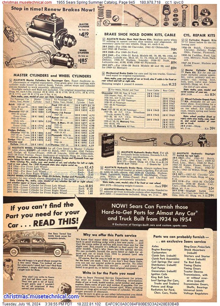 1955 Sears Spring Summer Catalog, Page 945