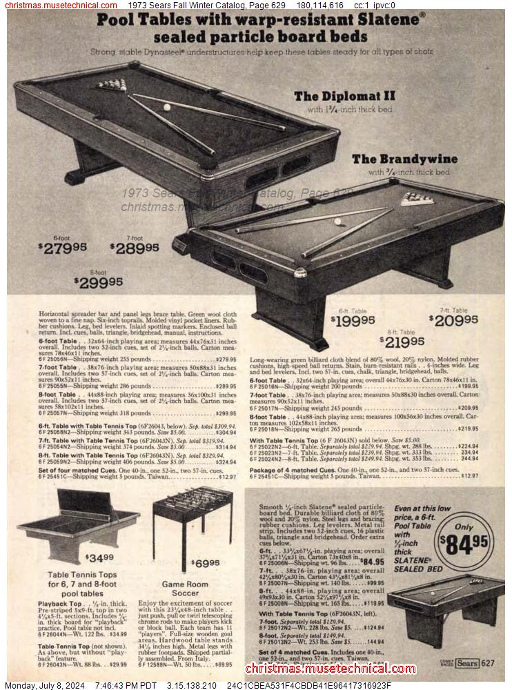 1973 Sears Fall Winter Catalog, Page 629
