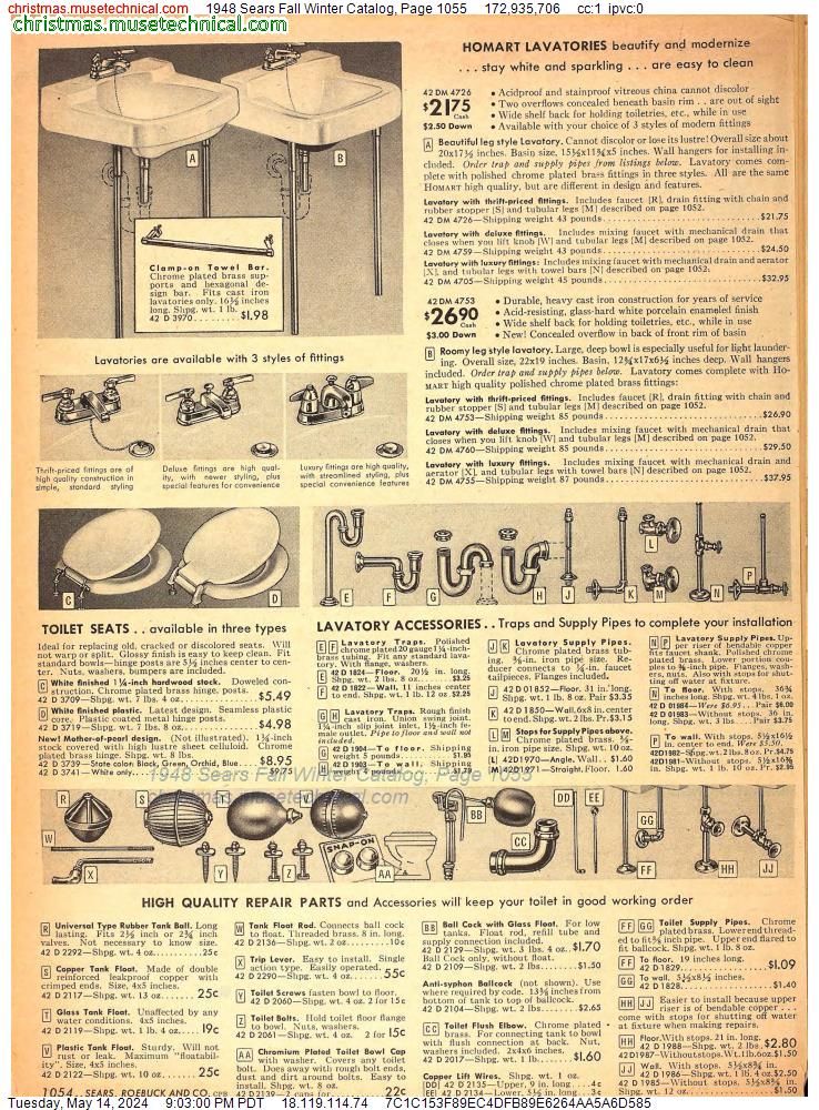 1948 Sears Fall Winter Catalog, Page 1055