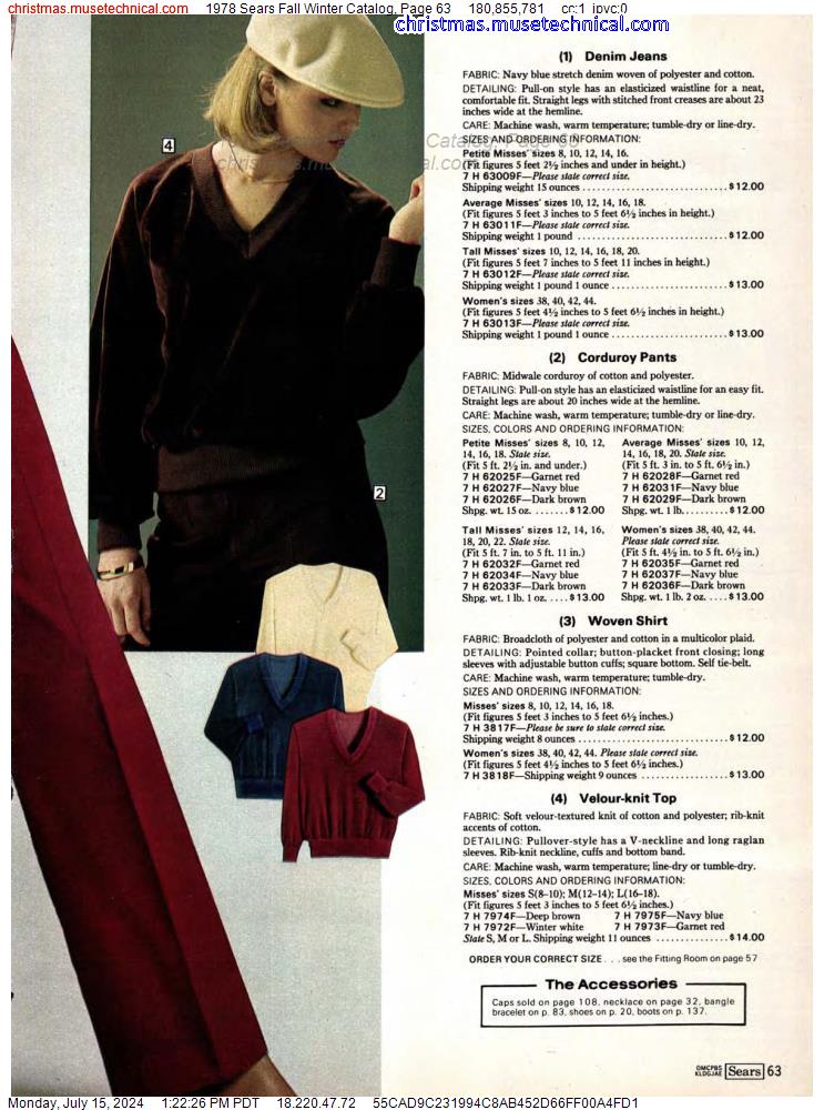 1978 Sears Fall Winter Catalog, Page 63