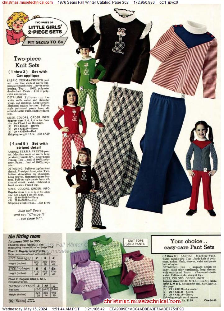 1976 Sears Fall Winter Catalog, Page 302