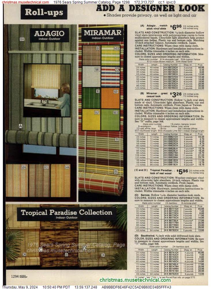 1976 Sears Spring Summer Catalog, Page 1298