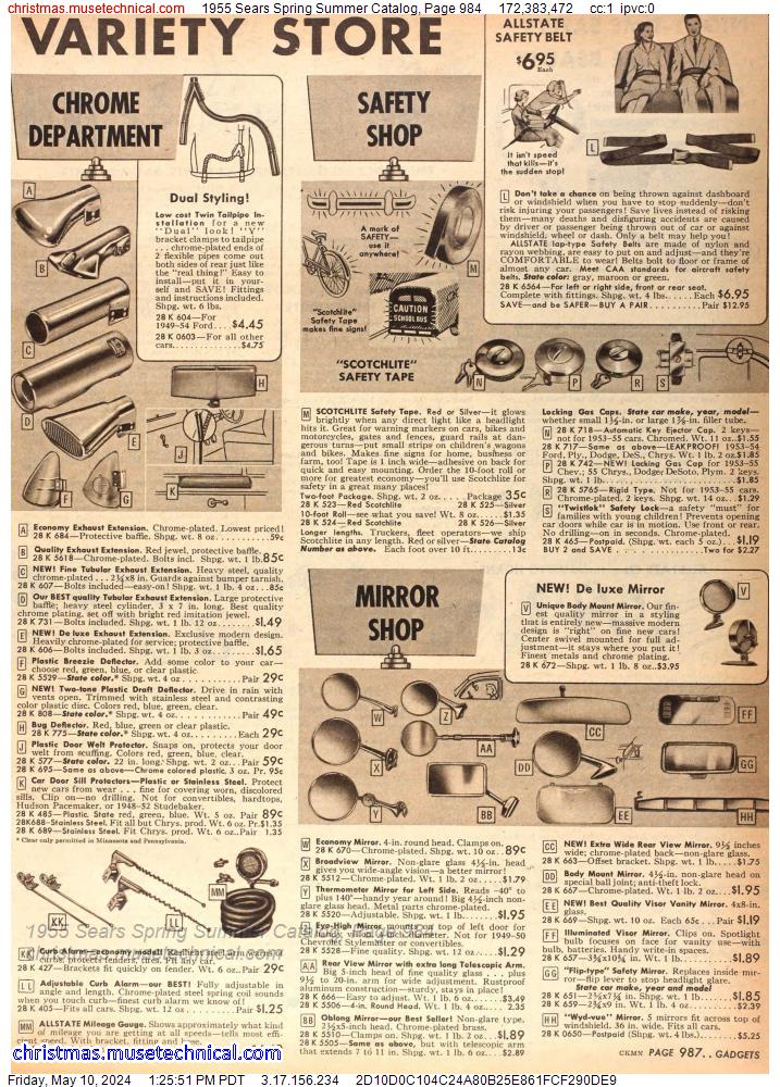 1955 Sears Spring Summer Catalog, Page 984