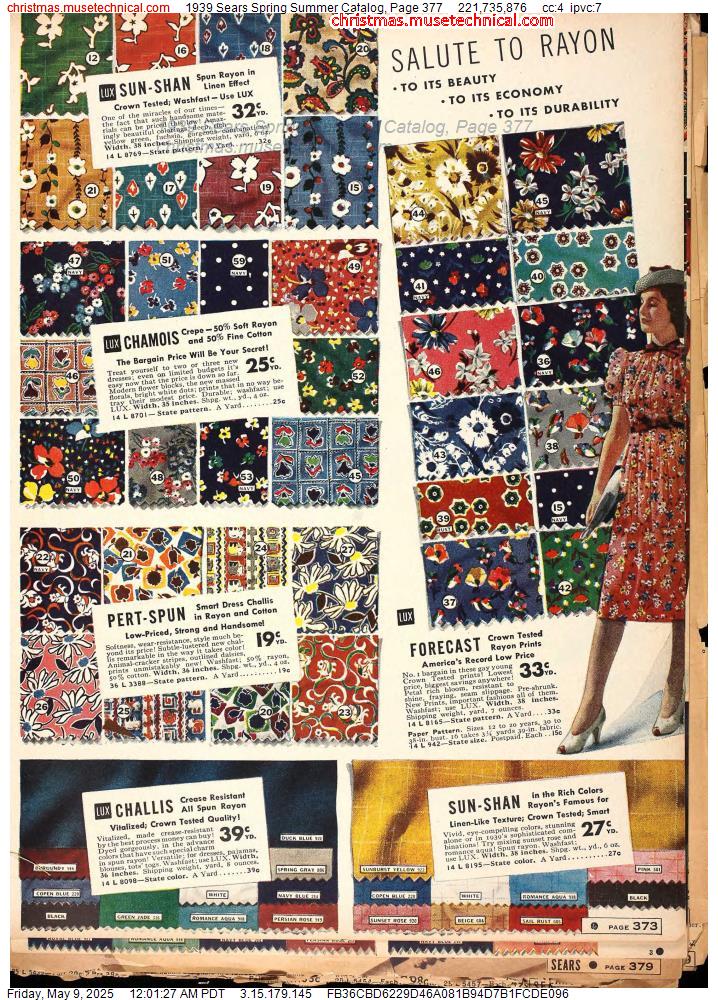1939 Sears Spring Summer Catalog, Page 377