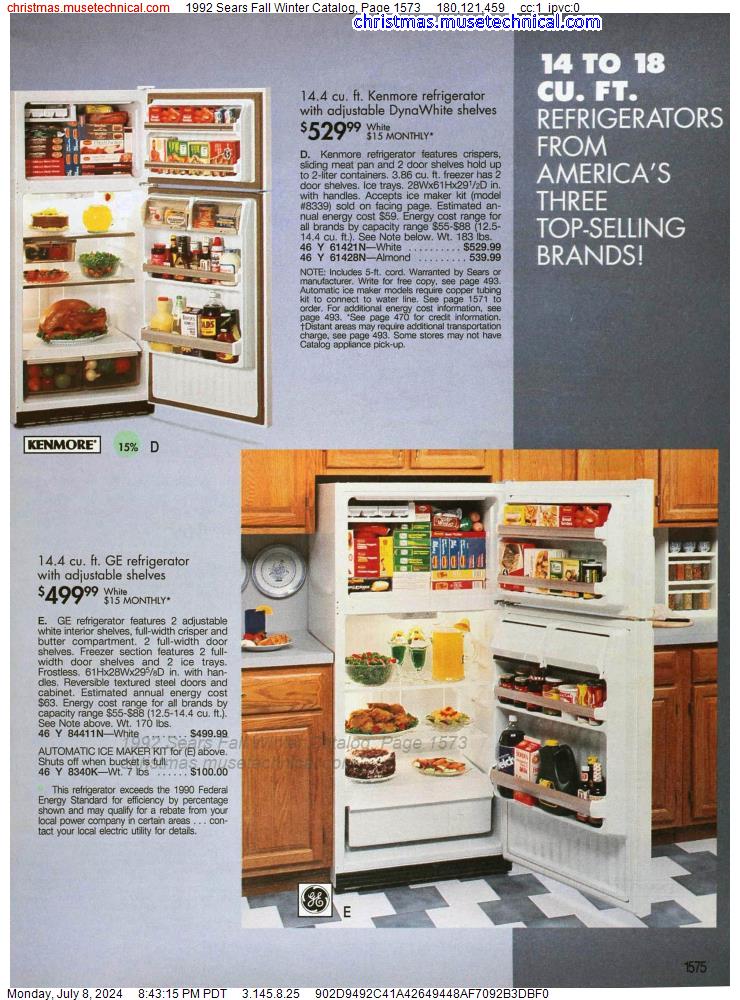 1992 Sears Fall Winter Catalog, Page 1573