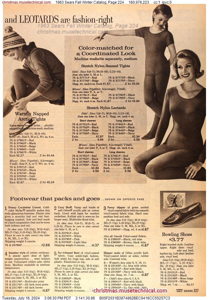 1963 Sears Fall Winter Catalog, Page 224
