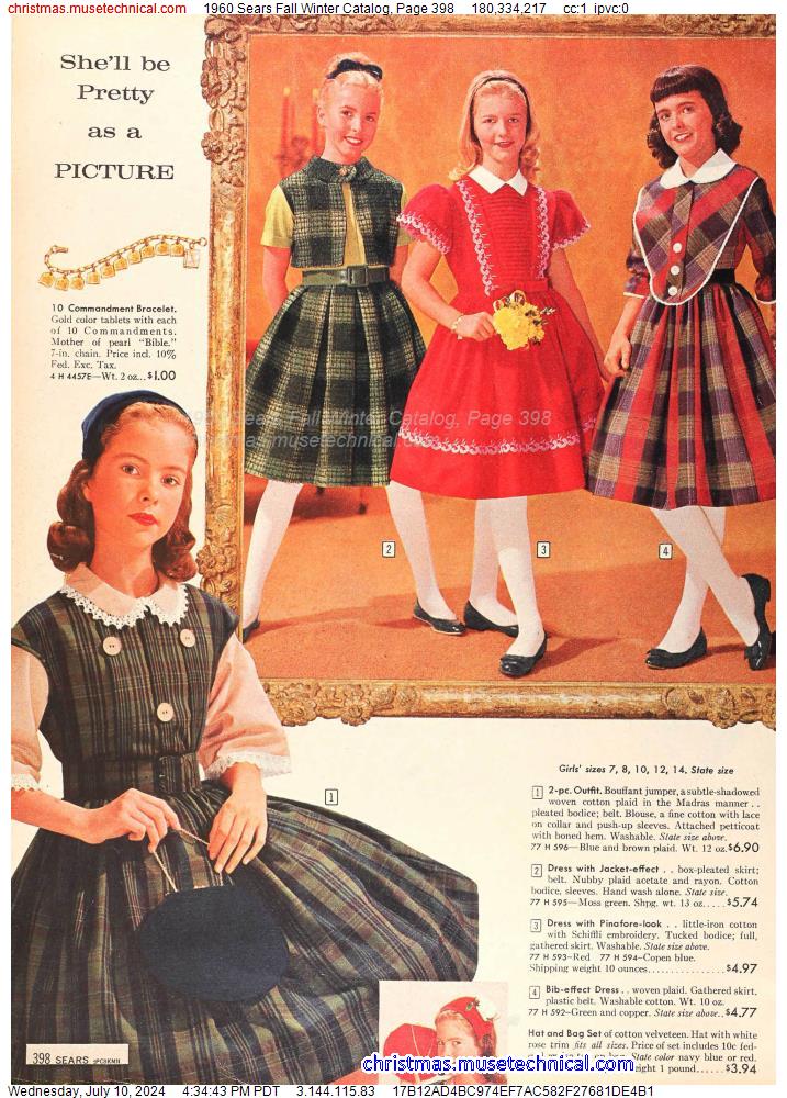 1960 Sears Fall Winter Catalog, Page 398