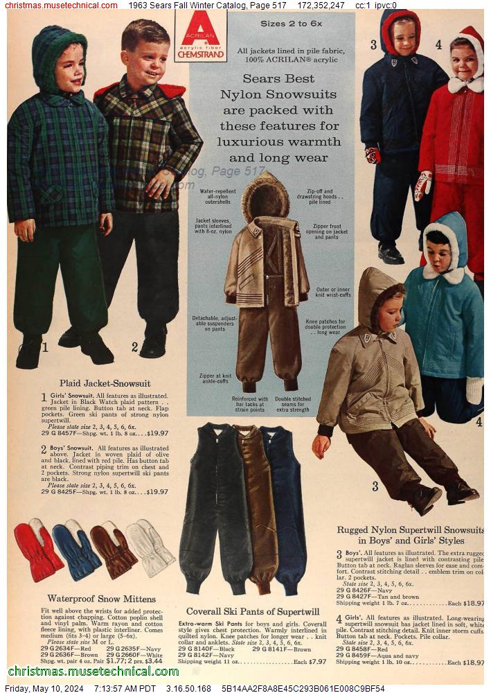 1963 Sears Fall Winter Catalog, Page 517