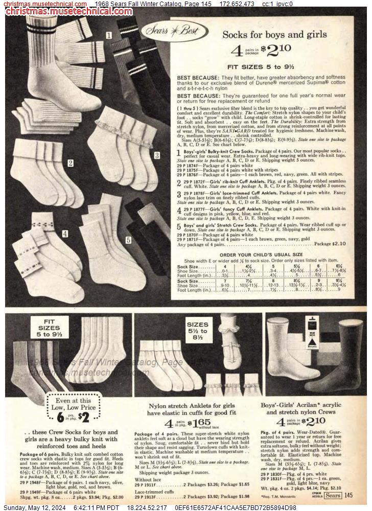 1968 Sears Fall Winter Catalog, Page 145