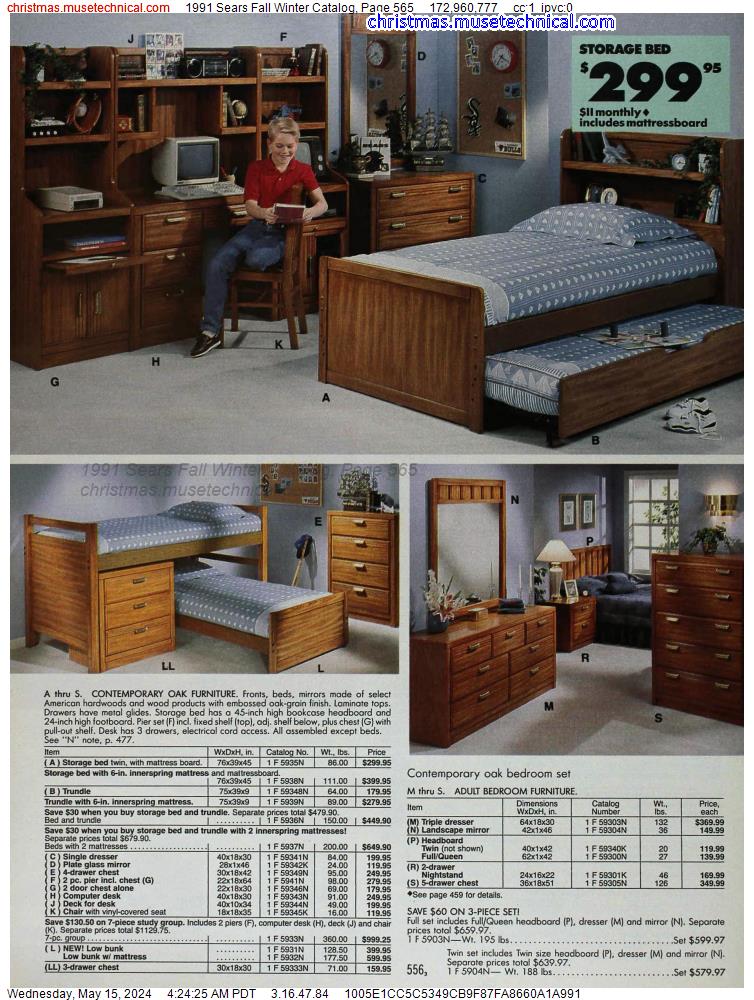 1991 Sears Fall Winter Catalog, Page 565