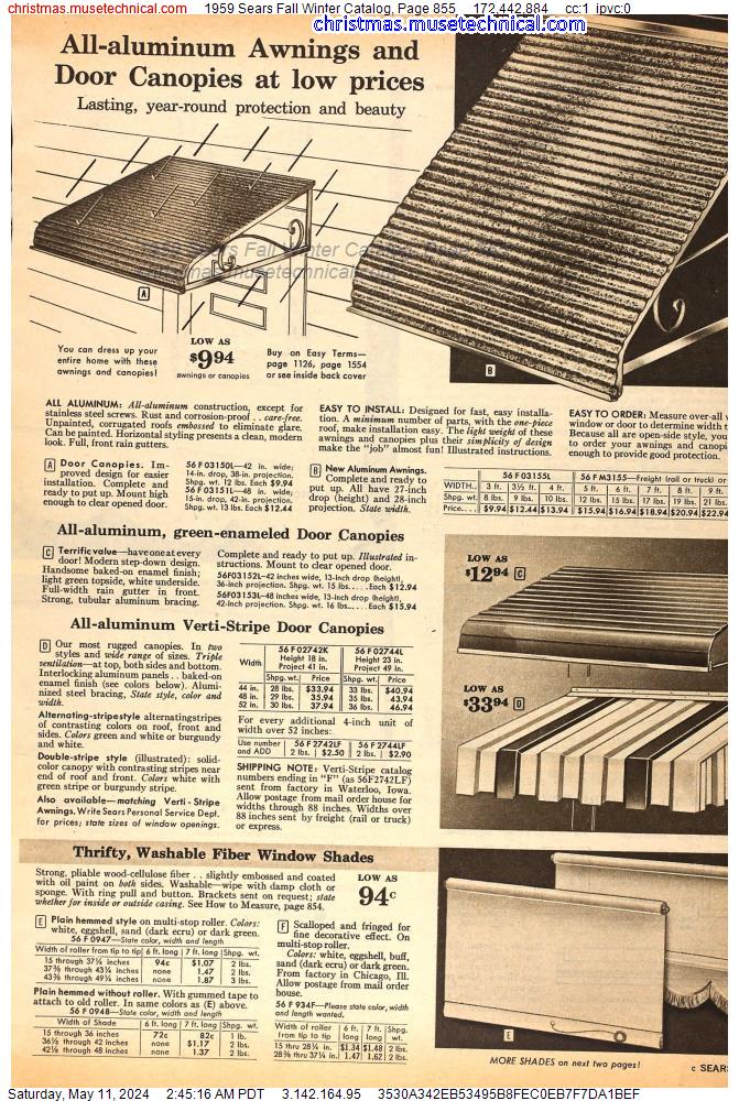 1959 Sears Fall Winter Catalog, Page 855