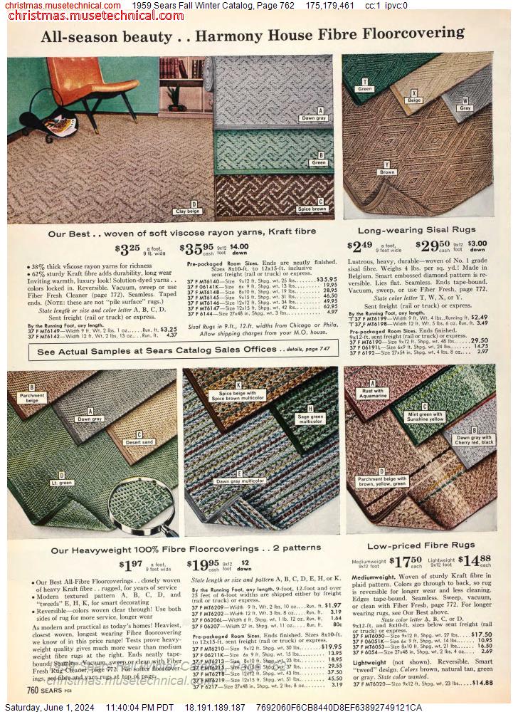 1959 Sears Fall Winter Catalog, Page 762