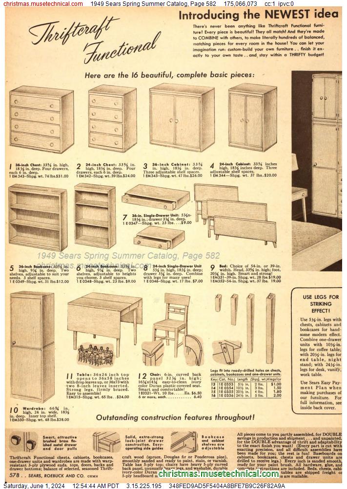 1949 Sears Spring Summer Catalog, Page 582