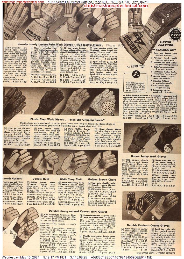 1955 Sears Fall Winter Catalog, Page 601