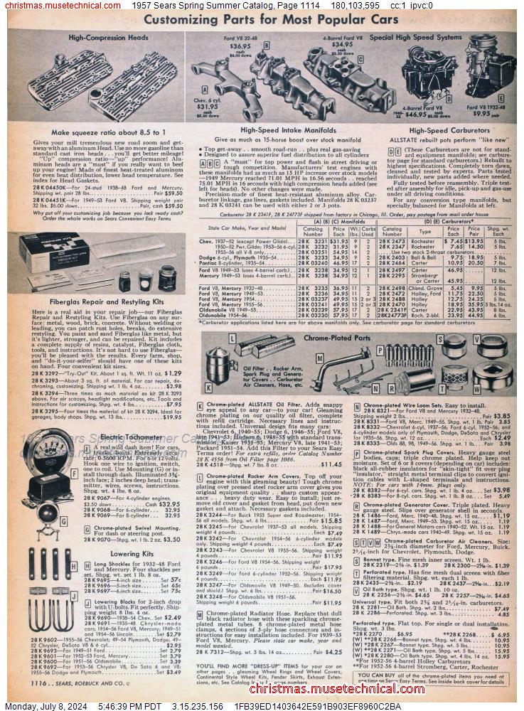 1957 Sears Spring Summer Catalog, Page 1114