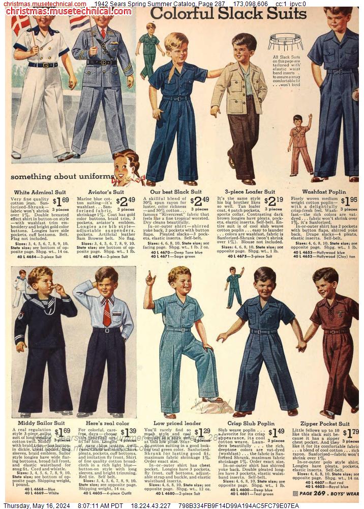 1942 Sears Spring Summer Catalog, Page 287