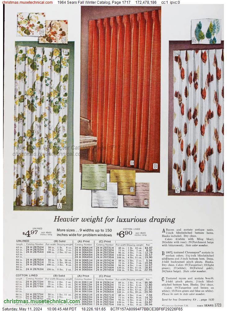 1964 Sears Fall Winter Catalog, Page 1717