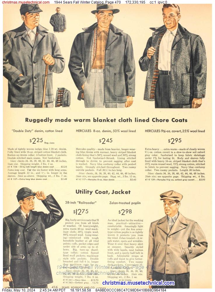 1944 Sears Fall Winter Catalog, Page 470