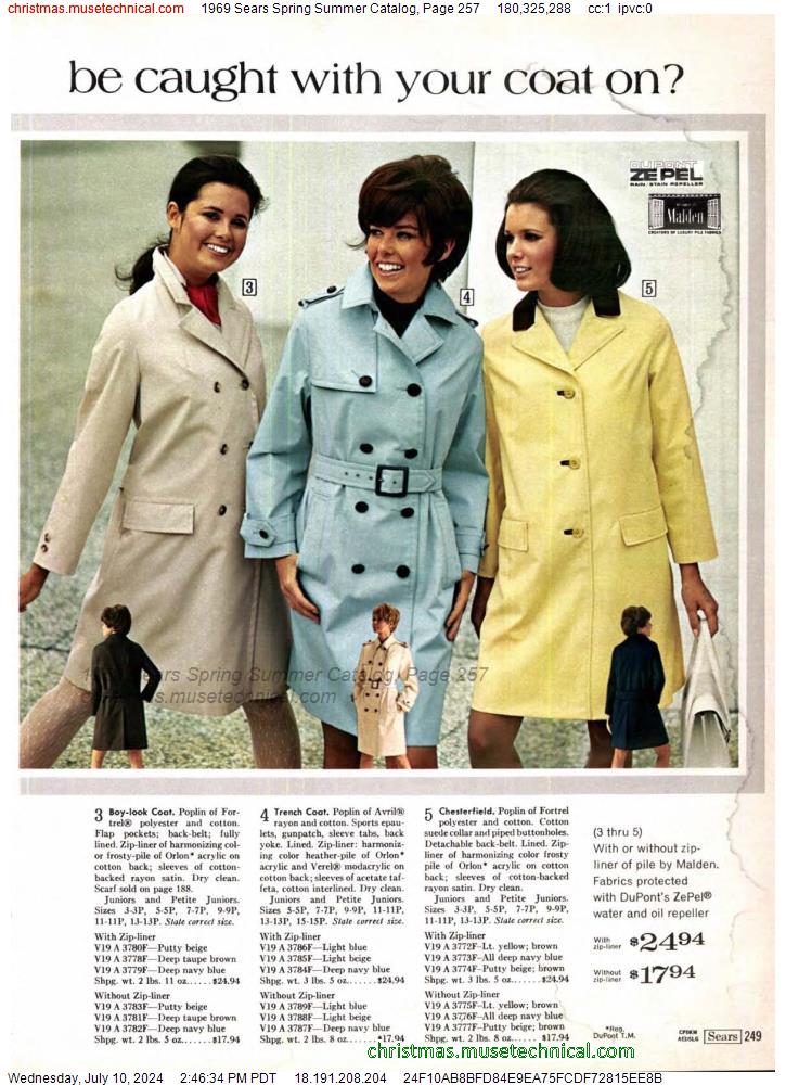 1969 Sears Spring Summer Catalog, Page 257