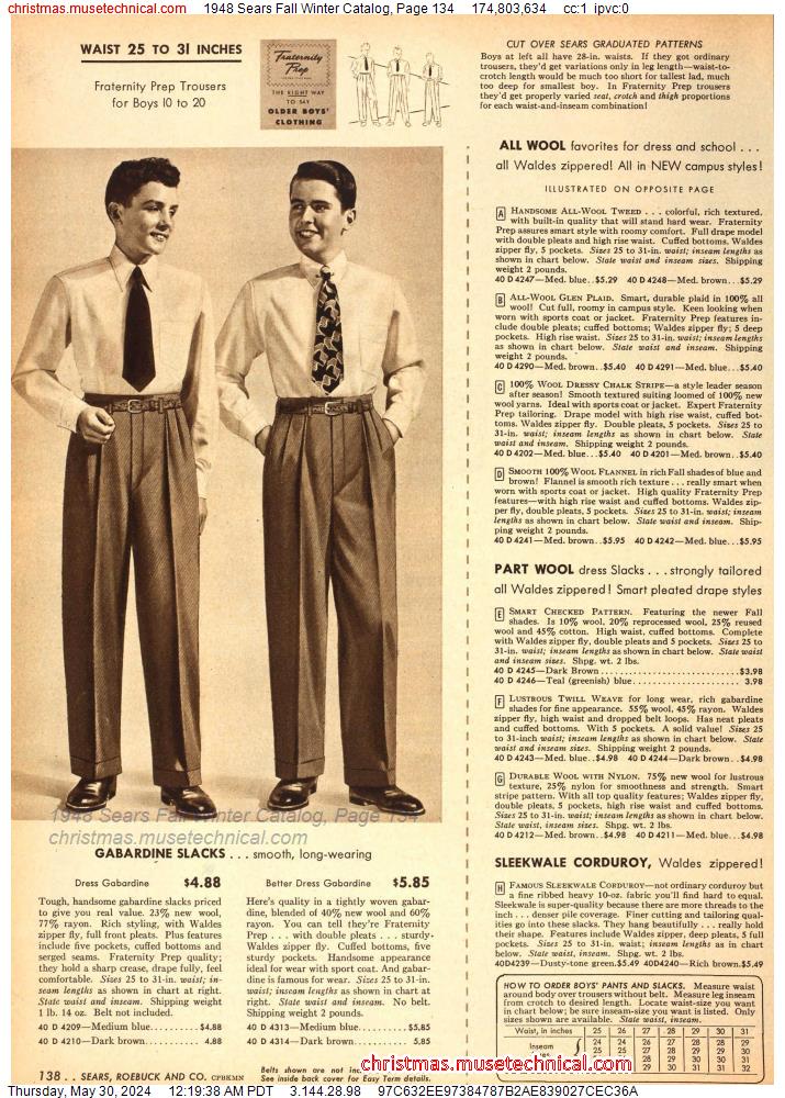 1948 Sears Fall Winter Catalog, Page 134