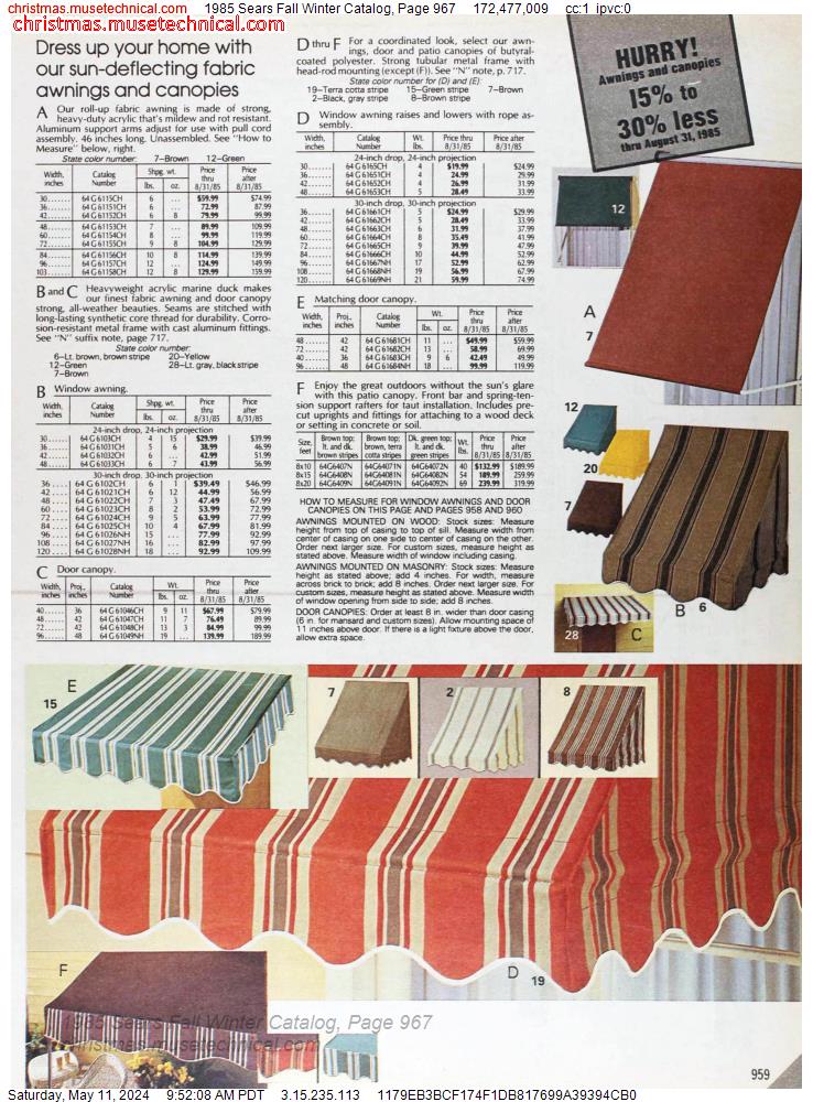 1985 Sears Fall Winter Catalog, Page 967